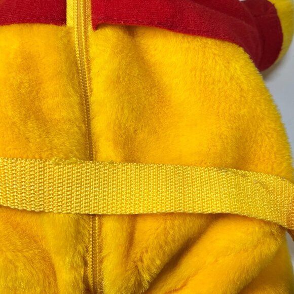 Disney Winnie The Pooh 16" Plush Backpack Vintage Yellow Straps Zipper Back - Picture 10 of 10